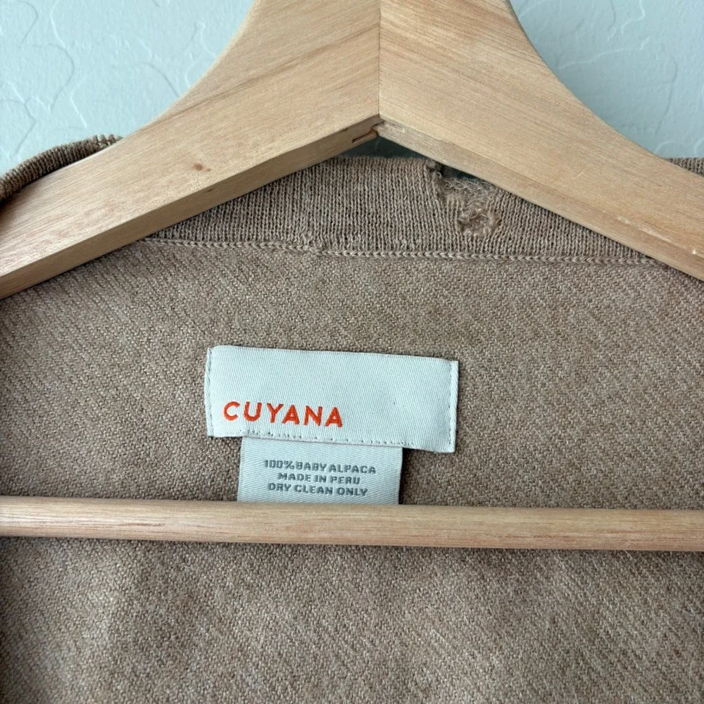 Cuyana Baby Alpaca Square‎ Edge Shawl Cape Wrap Cardigan Camel One Size - Picture 3 of 10